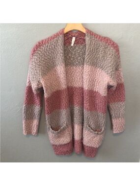 Wishlist Chunky Knit Colorblock Pastel Cardigan Sweater Size S/M